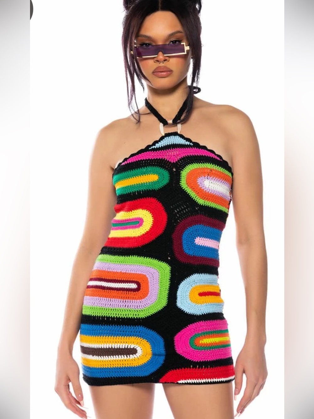 AKIRA Sweeter Than Honey Knit Halter Mini Dress